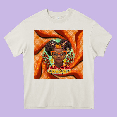 Fall African Girl Heavy Core Tee Designed By Barkaloodesign