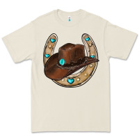Bone horseshoe cowboy hat Premium Tee - RanaPortraitStore