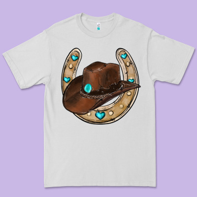 Horseshoe Cowboy Hat Premium Tee Designed By Ranaportraitstore