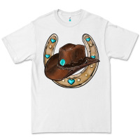 White horseshoe cowboy hat Premium Tee - RanaPortraitStore