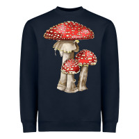 Navy Autumn Mushroom Illustrations Heavyweight Sweatshirt - LillyAllenDesigns