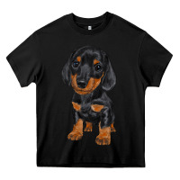 Black dachshund puppy Heavy Core Tee - RanaPortraitStore