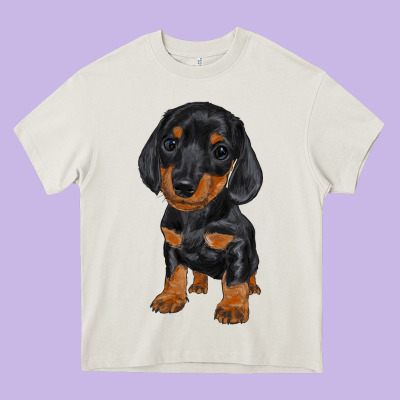 Dachshund Puppy Heavy Core Tee Designed By Ranaportraitstore