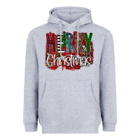 Heather Grey Merry Christmas Buffalo Plaid Leopard Heavyweight Hoodie - Bettercallsaul