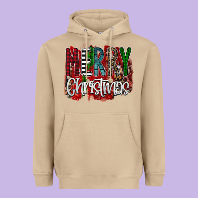 Merry Christmas Buffalo Plaid Leopard Heavyweight Hoodie Designed By Bettercallsaul