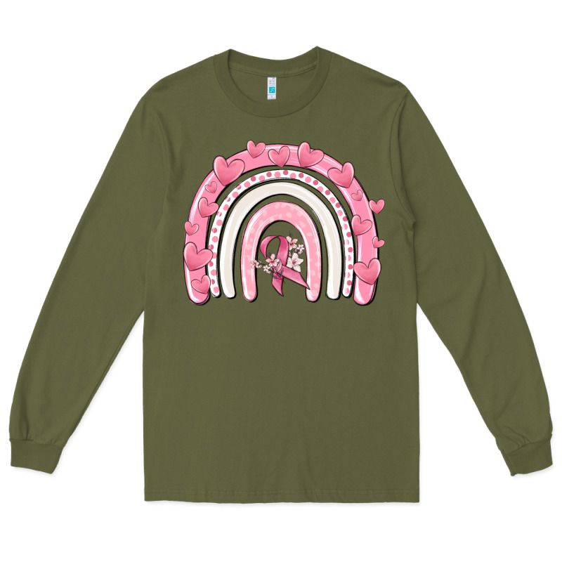 Breast Cancer  Rainbow Long Sleeve Tee by MaliasSmallBusiness | Teevron