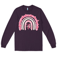 Plum breast cancer  rainbow Long Sleeve Tee - MaliasSmallBusiness