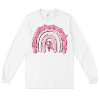 White breast cancer  rainbow Long Sleeve Tee - MaliasSmallBusiness