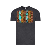 Vintage Black sunflower cactus leopard brushstroke Vintage Tee - AdoDesignShop