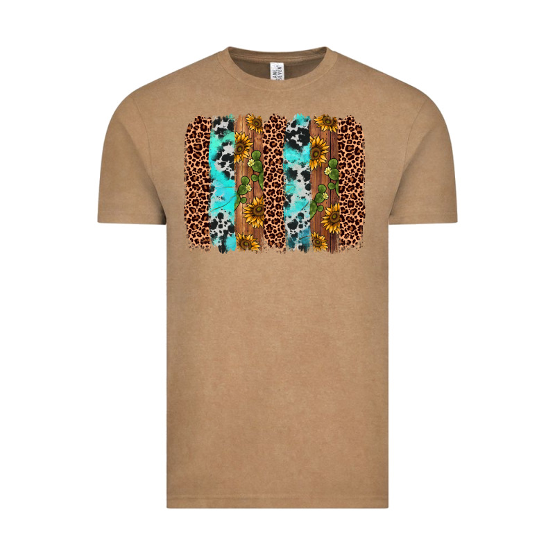Sunflower Cactus Leopard Brushstroke Vintage Tee by AdoDesignShop | Teevron
