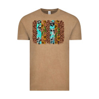 Vintage Coffee sunflower cactus leopard brushstroke Vintage Tee - AdoDesignShop