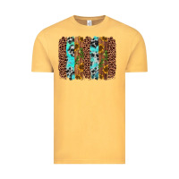 Vintage Mustard sunflower cactus leopard brushstroke Vintage Tee - AdoDesignShop
