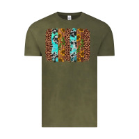 Vintage Olive sunflower cactus leopard brushstroke Vintage Tee - AdoDesignShop