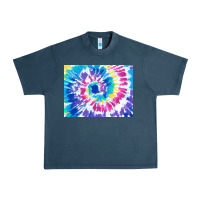 Midnight Navy tie dye background colourful leopard 2 3200x2400 Urban Heavy Tee - AdoDesignShop