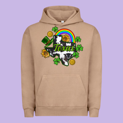 Texas Map St. Patrick's Urban Hoodie Designed By Cowgirlartshop