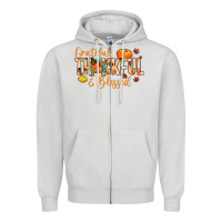 Dove Grey grateful thankful and blessed Zipper Hoodie - MaliasSmallBusiness
