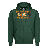 Sports Green grateful thankful and blessed Zipper Hoodie - MaliasSmallBusiness