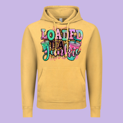 Loaded Tea Junkie Vintage Hoodie Designed By Jasminsmagicworld