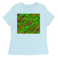 Baby Blue distressed shamrock and leopard Ladies Tee - RanaPortraitStore