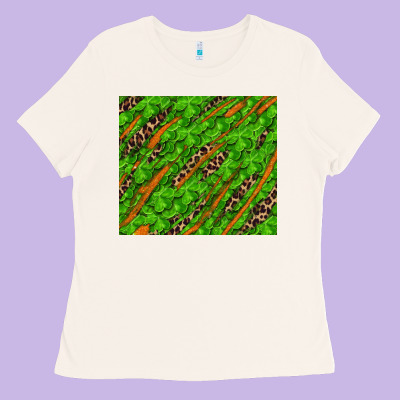 Distressed Shamrock And Leopard Ladies Tee Designed By Ranaportraitstore