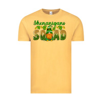 Vintage Mustard shenanigans squad gnomes shamrock gold leopard glitter Vintage Tee - Artiststas