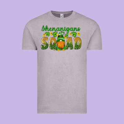Shenanigans Squad Gnomes Shamrock Gold Leopard Glitter Vintage Tee Designed By Artiststas