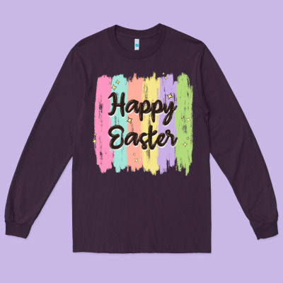 Happy Easter Long Sleeve Tee Designed By Maliassmallbusiness