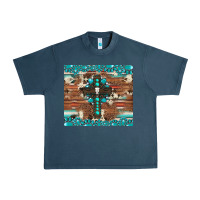 Midnight Navy gemstone and cross with cowhide Urban Heavy Tee - Artiststas