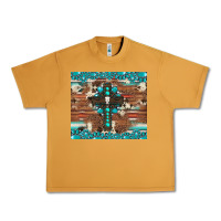 Peanut Butter gemstone and cross with cowhide Urban Heavy Tee - Artiststas