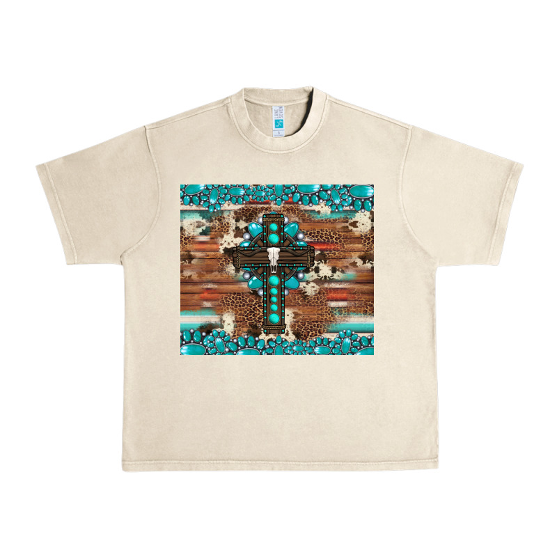 Gemstone And Cross With Cowhide Urban Heavy Tee by Artiststas | Teevron