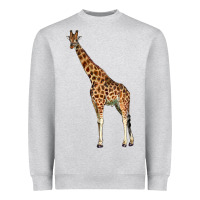 Heather Grey giraffe Heavyweight Sweatshirt - LillyAllenDesigns
