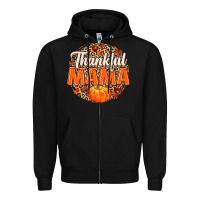 Black Thankful Mama Zipper Hoodie - MaliasSmallBusiness