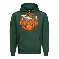 Sports Green Thankful Mama Zipper Hoodie - MaliasSmallBusiness