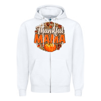 White Thankful Mama Zipper Hoodie - MaliasSmallBusiness