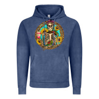 Vintage Denim western skeleton coffee sunflowers Vintage Hoodie - Artiststas
