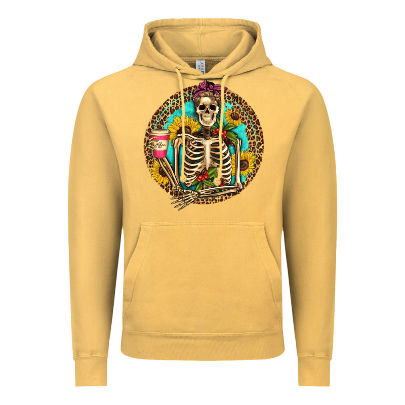 Western Skeleton Coffee Sunflowers Vintage Hoodie by Artiststas | Teevron