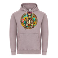 Vintage Zinc western skeleton coffee sunflowers Vintage Hoodie - Artiststas