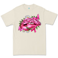 Bone Breast Cancer with Ribbon Pink Lips Premium Tee - texasbilliewilder