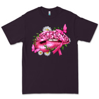 Plum Breast Cancer with Ribbon Pink Lips Premium Tee - texasbilliewilder