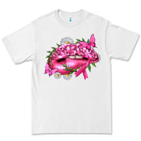 White Breast Cancer with Ribbon Pink Lips Premium Tee - texasbilliewilder