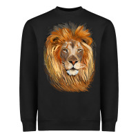 Black Lion Head Heavyweight Sweatshirt - LillyAllenDesigns
