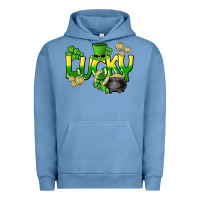 Pigment Pebble Blue Lucky St. Patrick's Day Urban Hoodie - HowdyJamesFarm