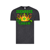 Vintage Black shamrock queen crown leopard glitter Vintage Tee - Artiststas