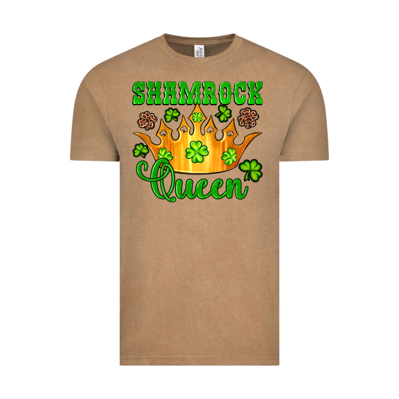 Shamrock Queen Crown Leopard Glitter Vintage Tee by Artiststas | Teevron