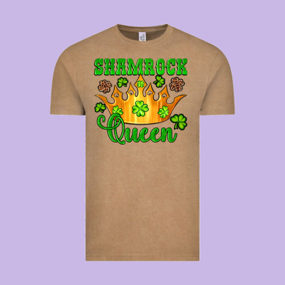 Shamrock Queen Crown Leopard Glitter Vintage Tee Designed By Artiststas