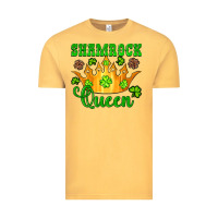 Vintage Mustard shamrock queen crown leopard glitter Vintage Tee - Artiststas