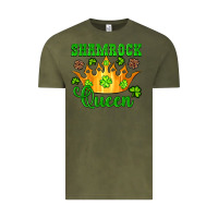Vintage Olive shamrock queen crown leopard glitter Vintage Tee - Artiststas