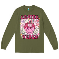 Army Green Easter vibes Long Sleeve Tee - MaliasSmallBusiness