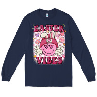 Navy Easter vibes Long Sleeve Tee - MaliasSmallBusiness