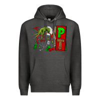 Charcoal Heather Christmas Character Nurse Premium Hoodie - NancyCooperArtShop